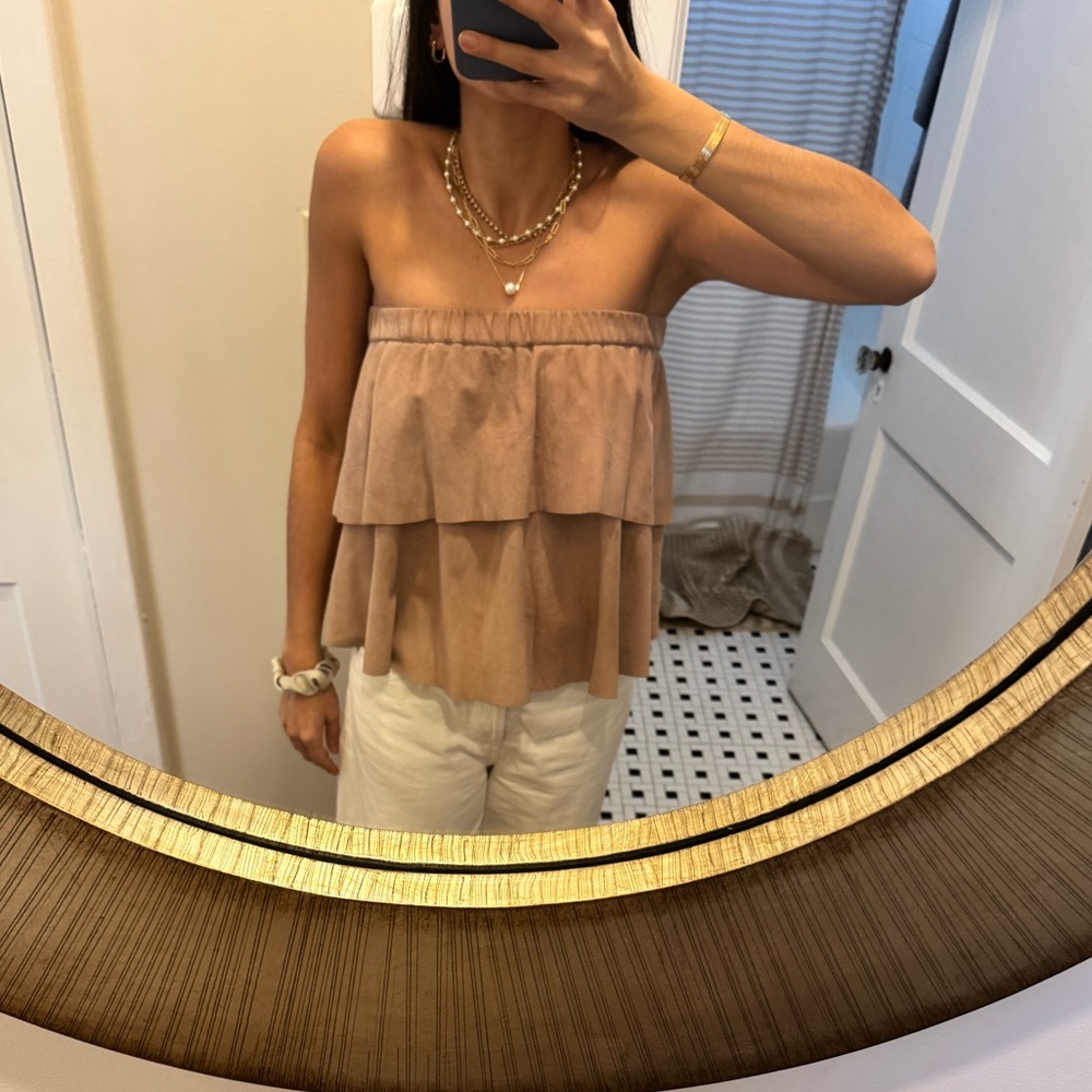 Lamarque suede strapless top